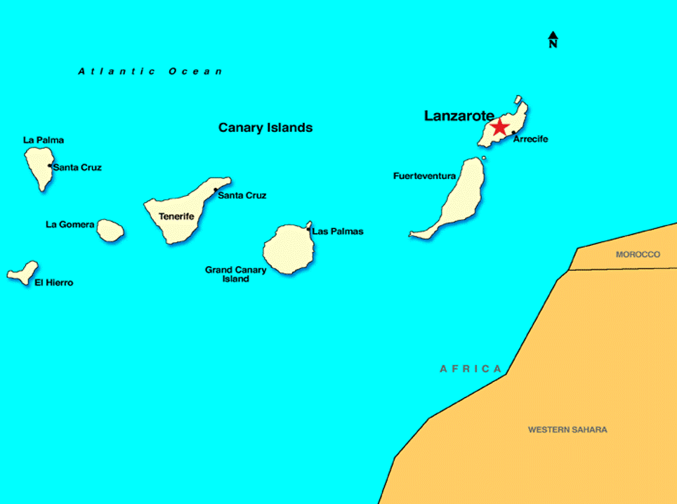 Канары острова на карте. Архипелаг Канарские острова на карте.